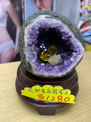 天然紫晶錢袋子